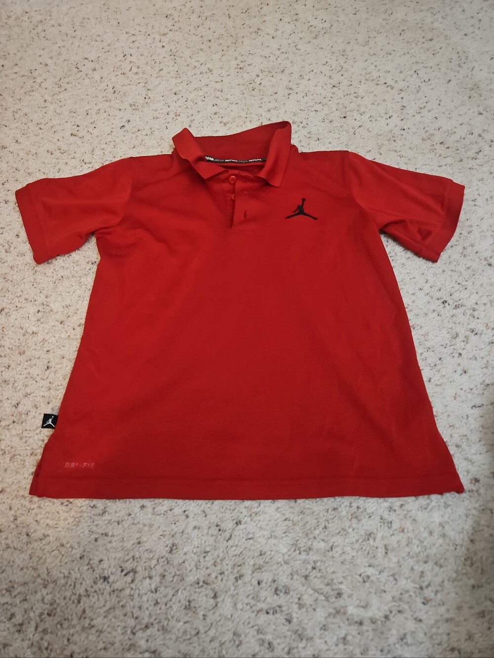 Jordan Polo Shirt Youth Medium Red Jumpman Short Sleeve Athletic Golf